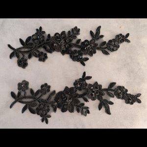 Embellishments! Black on black lace!